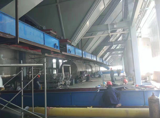 100多米皮帶輸送機安裝現場